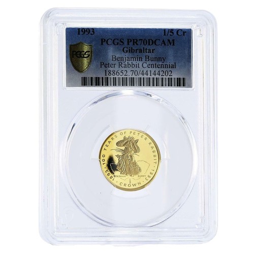 Gibraltar 1 crown Centennial of Peter Rabbit MS64 PCGS CuNi coin