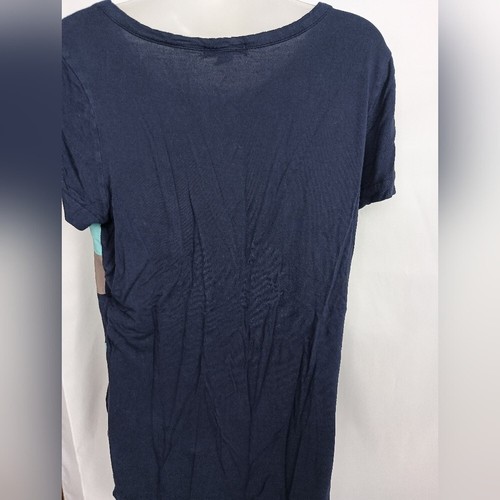 TOMMY HILFIGER Nautical Blue Short Sleeve Relaxed Striped Summer T-Shirt sz L - Picture 5 of 5