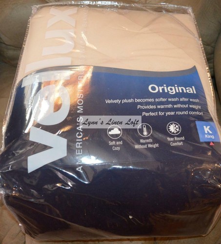 Vellux Original Blush Cream Ivory King Blanket Soft Year Round Pet Friendly New - Picture 8 of 8