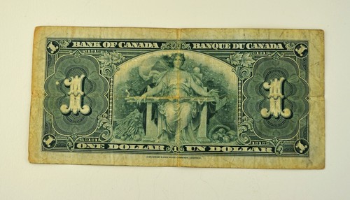 1937 Issue $1.00 CANADA Bilingual note King George Original WWII - Imagen 2 de 2
