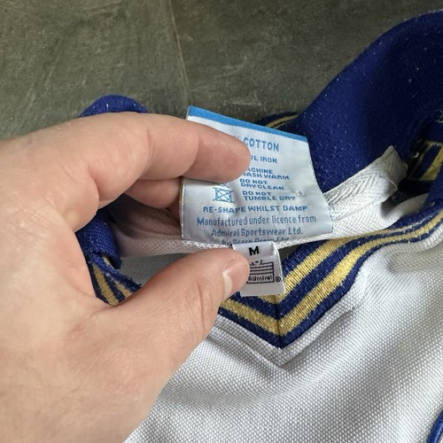 Vintage Admiral Leeds United AFC Polo T-shirts Small Logo 00s Y2K USA FC Club - Picture 8 of 11