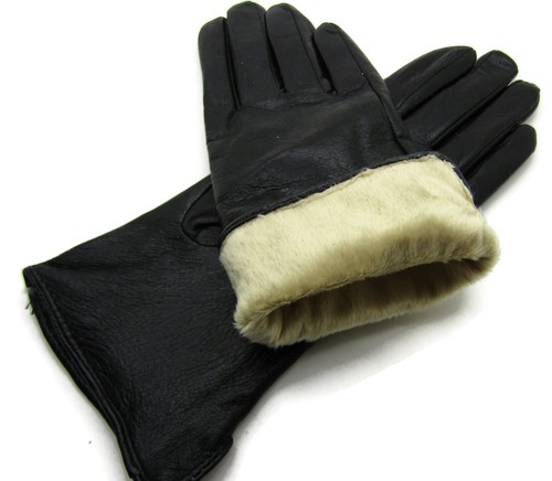 Ladies Premium High Super Soft Real Leather Gloves Winter Driving Fully Lined - Picture 33 of 226