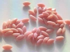 72 Vintage Milk Glass Rhinestones Pink Navette Dome Top PB 8x4mm A6-7