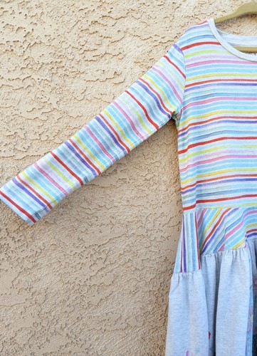 Paper Wings Girls Rainbow Striped Cactus Border Dress Southwest Western Hippie 7 - Picture 8 of 11