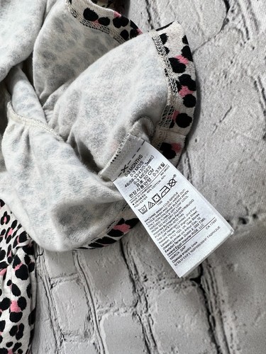 Baby Gap Baby Girl Clothes 0-3 Month Pink/Black Cheetah Dress/Shirt - Picture 3 of 4