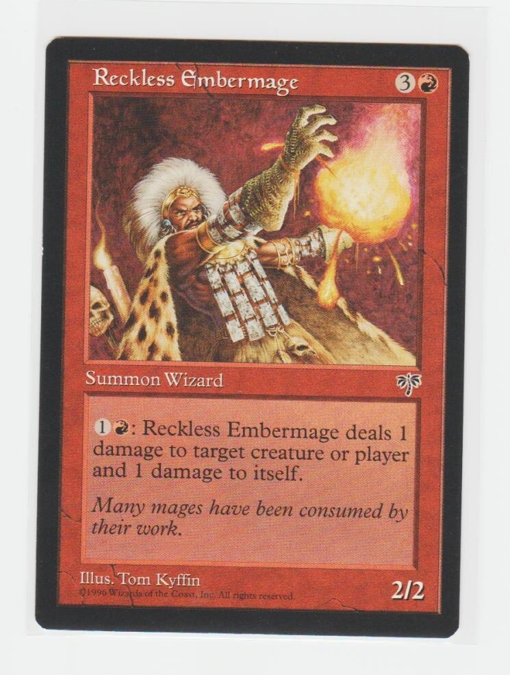 Magic the Gathering ~ MTG ~ 1x Reckless Embermage ~ MIRAGE ~ M/NM