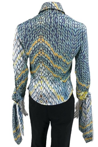 JUST CAVALLI 3/4 Sleeve Women's Blouse Top Shirt SZ US S IT 38 - Picture 4 of 7