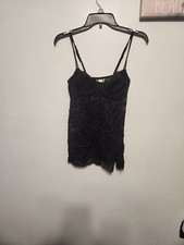 Victoria's Secret Size 34B Lace Black BabyDoll Chemise Slip Nightie