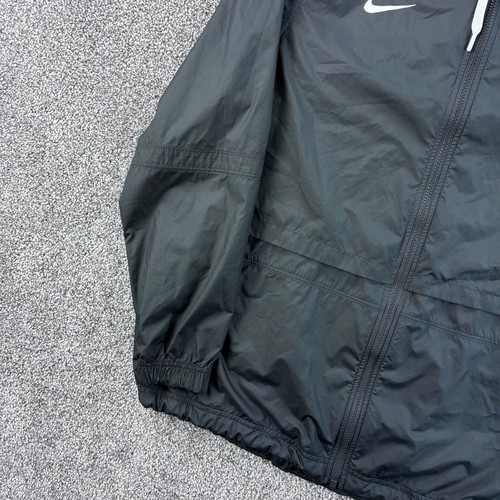 Nike Michigan State Spartans Windbreaker Jacket Mens L Gray Zip Hooded Pinwheel - Afbeelding 3 van 8