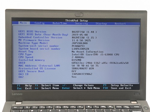 LENOVO THINKPAD X260 12" HD I5-6300U 256GB SSD 8GB W10P Backlit *READ* - Foto 2 di 17