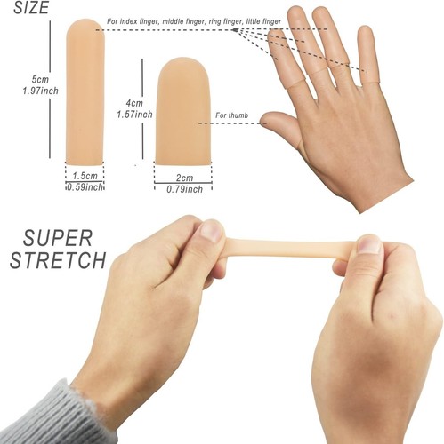 Gel Finger Cots, Silicone Finger Protectors, Fingertip Bandages Band-aids for Dr - Picture 4 of 6