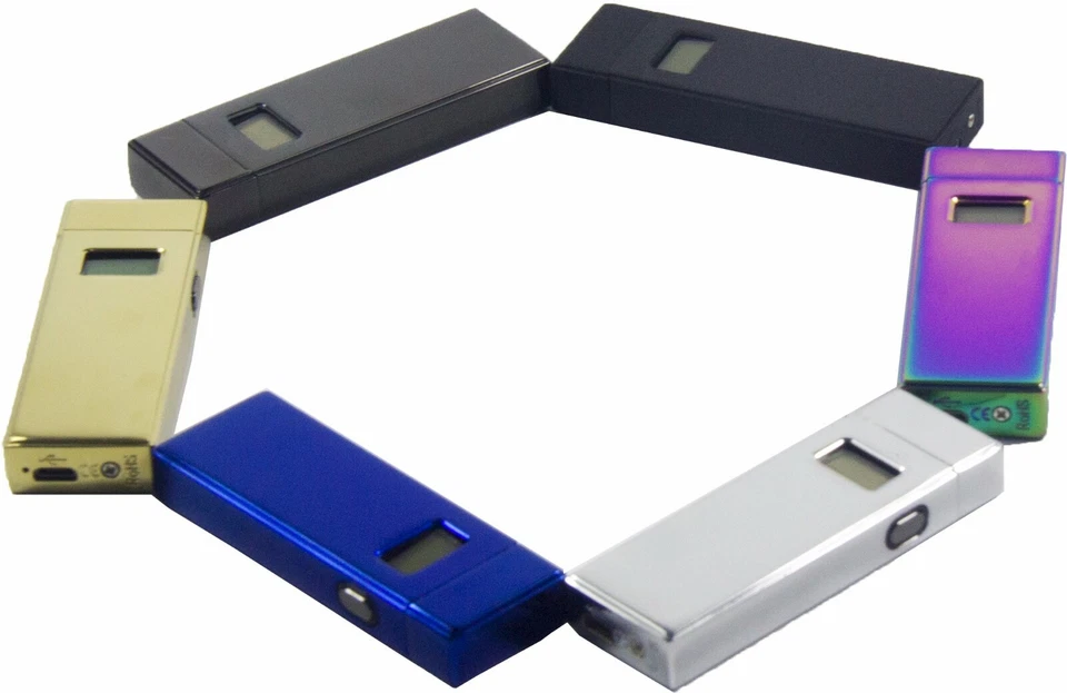 Isqueiro elétrico arco duplo display LED plasma à prova de vento isqueiros recarregáveis USB - Imagem 2 de 2