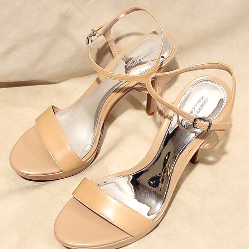 Gianni Bini Platinum Collection DAINTY Woman Heels Sandals Nude Patent NEW 9.5 M - Picture 2 of 8