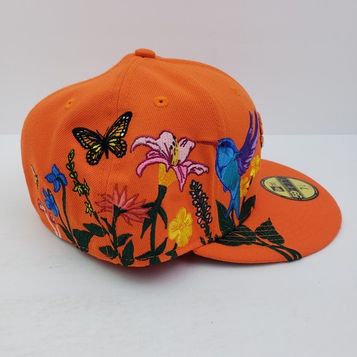 New Era 59FIFTY NFL Denver Broncos Blooming Floral Size 7 1/4 Orange Fitted Hat - Picture 3 of 8