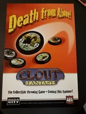 CLOUT FANTASY Collectible Throwing Game ~ Magazine Page PRINT AD Hidden City