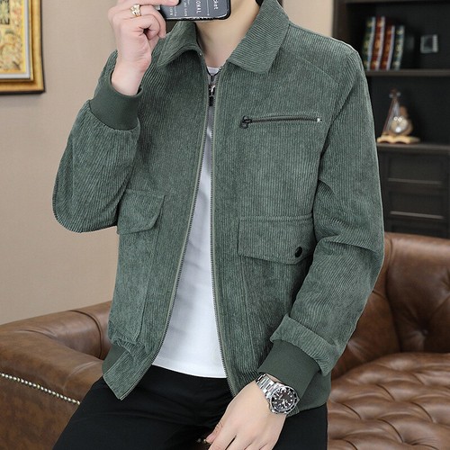New Spring Autumn Corduroy Basic Jackets Men Casual Outerwear Zipper Tops - Bild 5 von 11