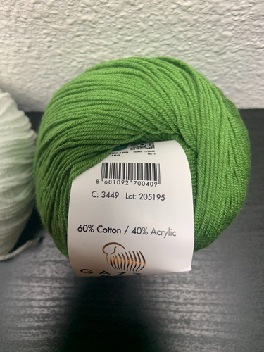 (Lot of 4) Gazzal Baby Cotton Yarn Acrylic, Yellow Orange Green White - Picture 5 of 6
