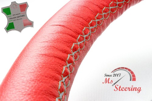 FUR FORD TAURUS 90-93 ROT LEDER-LENKRADABDECKUNG, HELLGRAU 2 STIT - Bild 5 von 5