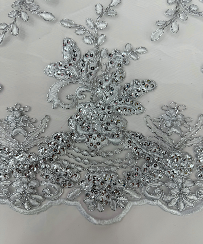 Embroidered Sequin  Lace Table Runner Scalloped Edges Party Wedding Decorations - Picture 110 of 111