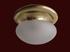 VE ART - anni '80 - plafoniera DADA in ottone e vetro - diametro cm. 26