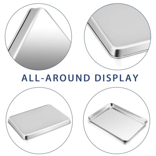 Large Baking Sheet, Stainless Steel Cookie Sheet Baking Pan Tray, Rectangle 1... - Picture 3 of 7