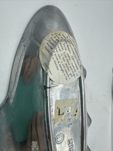 Vintage CENTRUM METALL Fischform Serviertablett silberfarben hängend Draht befestigt - Bild 6 von 7