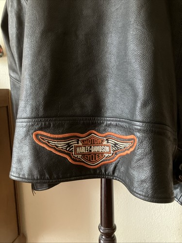 Giacca pelle nera uomo Harley Davidson vintage taglia XXL alta - Foto 8 di 21