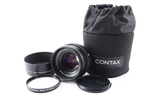 Contax Carl Zeiss Planar T* 50mm F/1.4 N Mount w/hood Lens for N1 NX from Japan