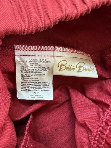 Bobbie Brooks Twill Hose Damen Pull On Gr. 10P Very Berry Red Vintage Neu - Bild 4 von 13