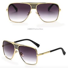 Classic Fashion Square Metal Alloy Frame Gradient Sunglasses Men Design Aviator