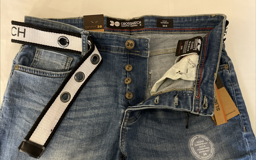 Crosshatch Jeans Mens New Barbeck Slim Fit Stretch Denim Size W34" L32" W86 L81 - Picture 3 of 7
