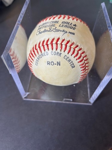 OFFICIAL NATIONAL LEAGUE CHUB FEENEY 1970-1986 RAWLINGS VINTAGE Ball + cube - Picture 3 of 4