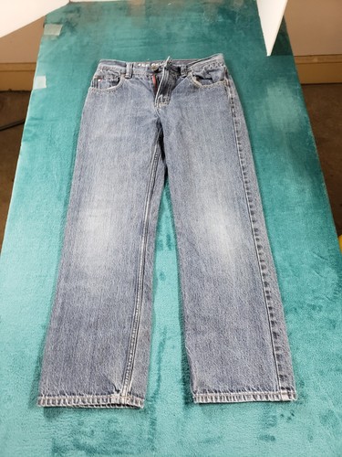 Tommy Hilfiger Jeans Sz 16 Youth Boys Blue Stretch Pants Mid Rise Slim Straight - Picture 2 of 14