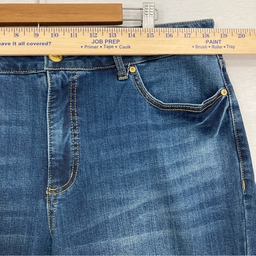 New Seven7 Blue Indigo Stretch Distressed Weekend Slim Fit Jeans size 16 - Picture 7 of 12