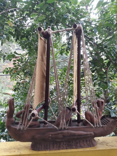 Estatua de decoración del hogar con escultura de terracota australiana estilo griego italiano The Boat - Imagen 6 de 11