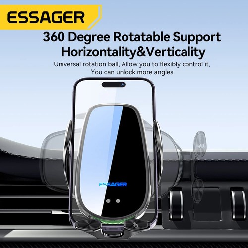 15W Wireless Car Charger – Auto Clamp Air Vent Phone Holder for iPhone, Samsung, - Zdjęcie 3 z 7