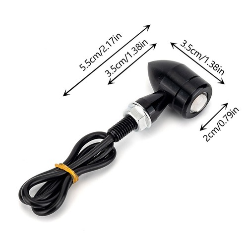 2Pcs Motorcycle Led Turn Signal Light Mini Bullet Moto Amber Flashing Light - Picture 3 of 8
