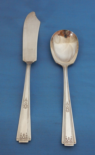 National Silver Silverplate 1933 Lady Grace Master Butter Knife & Sugar Spoon