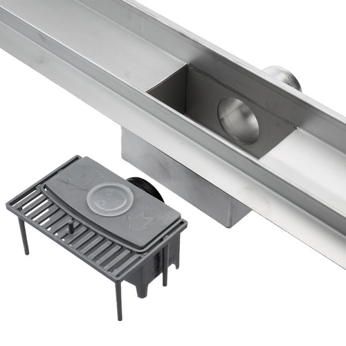 Edelstahl Duschrinne G022 50cm -120cm Siphon und Haarsieb als Set vers. Muster - Picture 4 of 17
