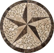 Floor Marble Medallion Mosaic Texas Star 42''x42''