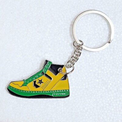 Converse Turnschuhe Schlüsselanhänger Metall hoher Stil Schuh Jamaika Flagge Farbe Key Chain