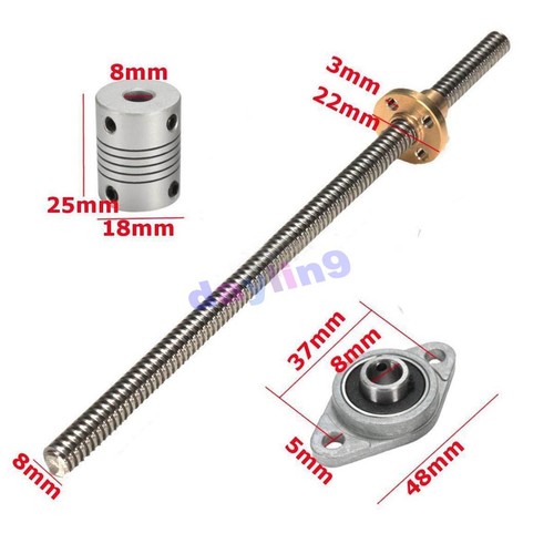 100mm- 500mm 3D Printer Accessories 8mm Lead Screw Rod Nut T8 For Stepper Motor - Picture 5 of 37