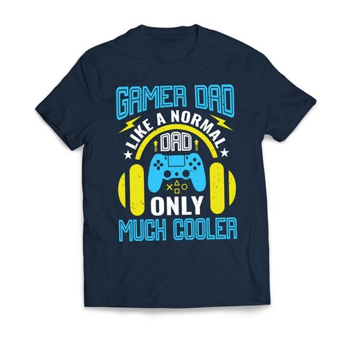 Gamer DAD Like A Normal DAD Only Much Cooler Father's Day Men's T-Shirt - Picture 4 of 6
