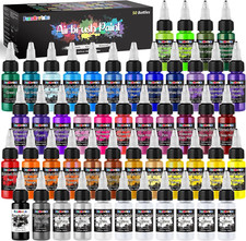 Fansarriche Airbrush Paint, 44 Colors with 6 Thinners Acrylic Air Brush Paint Se
