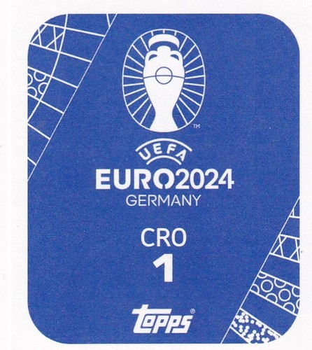 Topps Euro 2024 Adesivo Croazia CRO 1 Logo Della Croazia Glitter - Picture 2 of 2
