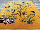 Hand-Tufted Wool Rug 8x10 Yellow Oriental Chinese Art Area Carpet Living Bedroom