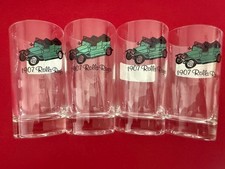 1907 Rolls Royce Vintage Glasses Set of 4 Pilsner Tasting 5” Bar Ware