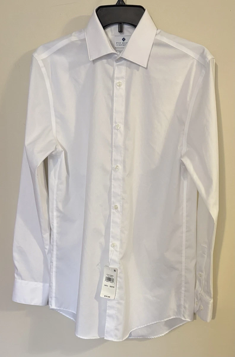 ryan seacrest slim fit dress shirt Ryan Seacrest Distinction Men's Slim Fit Non-iron Dress Shirt Sk Blue