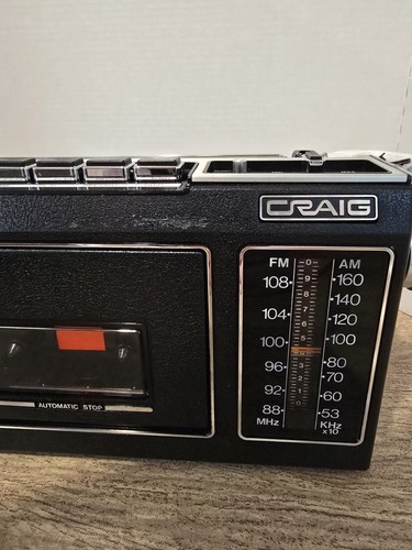 Vtg Craig Cassette Player & Recorder With AM/FM Radio CIB EUC Rare Tested Works - Picture 16 of 24