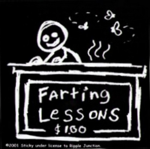 Farting Lessons Sticker - Picture 1 of 5